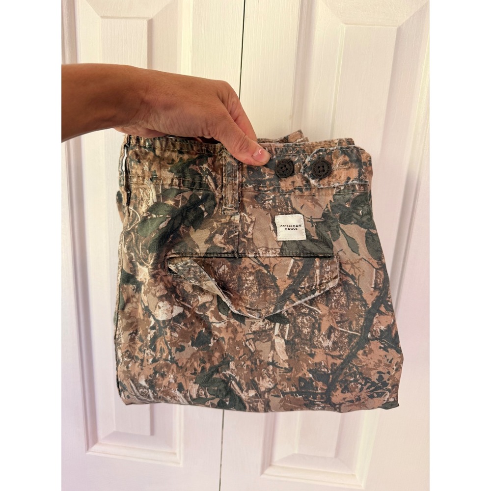 American Eagle Mens Camo Cargo Pants 29x30‎ Flex Real Tree Leaf Camouflage Brown